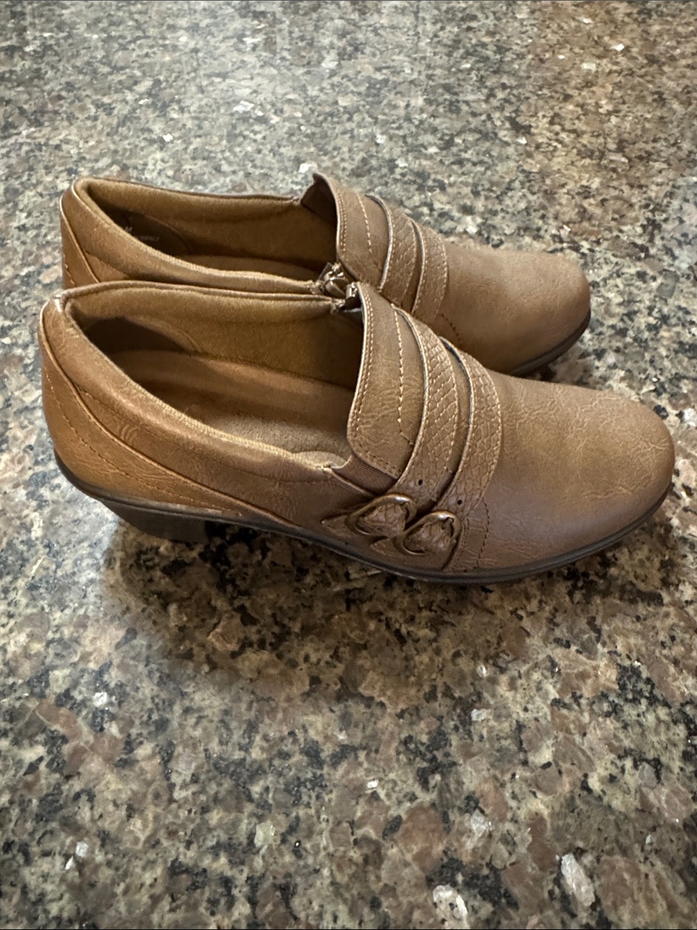 Women's Brown Low Heel Slip-On Loafers